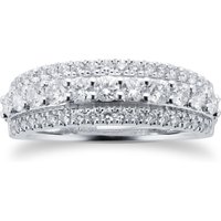 18ct White Gold 0.75cttw Diamond Multi Row Eternity Ring - Ring Size L