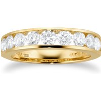 18ct Yellow Gold 1.00ct Diamond Channel Set Half Eternity Ring - Ring Size J