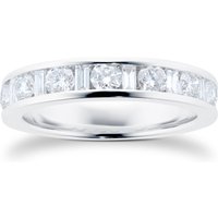 Platinum 1.00cttw Diamond Dot Dash Eternity Ring - Ring Size O