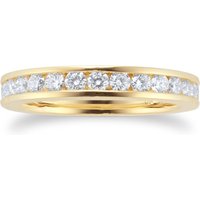 18ct Yellow Gold 1.00ct Diamond Channel Eternity Ring - Ring Size M