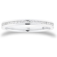 Platinum 0.12cttw Round Brilliant Cut Diamond Channel Set Half Eternity Ring - Ring Size W