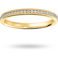 18ct Yellow Gold 0.12cttw Round Brilliant Cut Diamond Channel Set Half Eternity Ring - Ring Size L