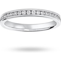 Platinum 0.25cttw Round Brilliant Cut Diamond Channel Set Half Eternity Ring - Ring Size N