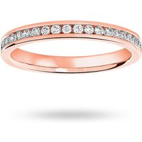 18ct Rose Gold 0.25cttw Round Brilliant Cut Diamond Channel Set Half Eternity Ring - Ring Size M