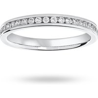 18ct White Gold 0.25cttw Round Brilliant Cut Diamond Channel Set Half Eternity Ring - Ring Size Q
