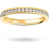 18ct Yellow Gold 0.25cttw Round Brilliant Cut Diamond Channel Set Half Eternity Ring - Ring Size K