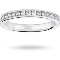 Platinum 0.33cttw Round Brilliant Cut Diamond Channel Set Half Eternity Ring - Ring Size J