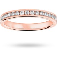 18ct Rose Gold 0.33cttw Round Brilliant Cut Diamond Channel Set Half Eternity Ring - Ring Size V