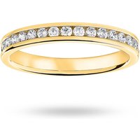 18ct Yellow Gold 0.33cttw Round Brilliant Cut Diamond Channel Set Half Eternity Ring - Ring Size T