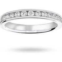 Platinum 0.50cttw Round Brilliant Cut Diamond Channel Set Half Eternity Ring - Ring Size U