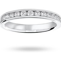 18ct White Gold 0.50cttw Round Brilliant Cut Diamond Channel Set Half Eternity Ring - Ring Size Q