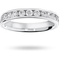 Platinum 0.75cttw Round Brilliant Cut Diamond Channel Set Half Eternity Ring - Ring Size W