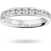 18ct White Gold 0.75cttw Round Brilliant Cut Diamond Channel Set Half Eternity Ring - Ring Size S