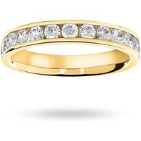 18ct Yellow Gold 0.75cttw Round Brilliant Cut Diamond Channel Set Half Eternity Ring - Ring Size W