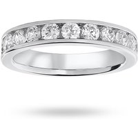 Platinum 1.00cttw Round Brilliant Cut Diamond Channel Set Half Eternity Ring - Ring Size U