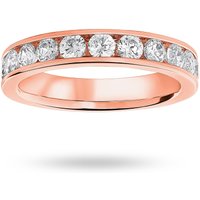 18ct Rose Gold 1.00cttw Round Brilliant Cut Diamond Channel Set Half Eternity Ring - Ring Size M