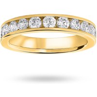 18ct Yellow Gold 1.00cttw Round Brilliant Cut Diamond Channel Set Half Eternity Ring - Ring Size X