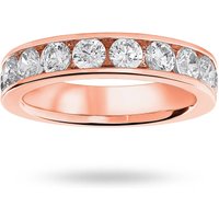 18ct Rose Gold 1.50cttw Round Brilliant Cut Diamond Channel Set Half Eternity Ring - Ring Size O