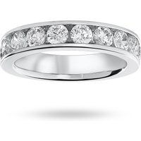 18ct White Gold 1.50cttw Round Brilliant Cut Diamond Channel Set Half Eternity Ring - Ring Size P