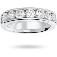 Platinum 1.85cttw Round Brilliant Cut Diamond Channel Set Half Eternity Ring - Ring Size S