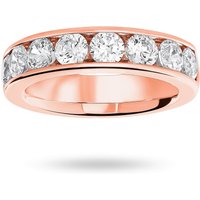 18ct Rose Gold 1.85cttw Round Brilliant Cut Diamond Channel Set Half Eternity Ring - Ring Size J