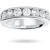 18ct White Gold 1.85cttw Round Brilliant Cut Diamond Channel Set Half Eternity Ring - Ring Size M