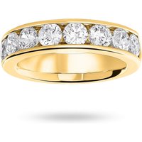 18ct Yellow Gold 1.85cttw Round Brilliant Cut Diamond Channel Set Half Eternity Ring - Ring Size T
