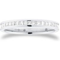 Platinum 0.33cttw Princess Cut Diamond Channel Set Half Eternity Ring - Ring Size K