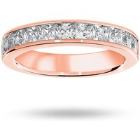 18ct Rose Gold 1.50cttw Princess Cut Diamond Channel Set Half Eternity Ring - Ring Size V