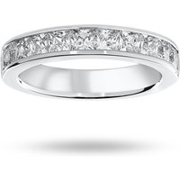 18ct White Gold 1.50cttw Princess Cut Diamond Channel Set Half Eternity Ring - Ring Size Z