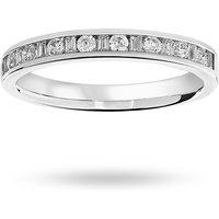 18ct White Gold 0.25cttw Dot Dash Diamond Channel Half Eternity Ring - Ring Size I