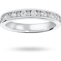 18ct White Gold 0.50cttw Dot Dash Diamond Channel Half Eternity Ring - Ring Size I