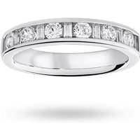 Platinum 0.75cttw Dot Dash Diamond Channel Half Eternity Ring - Ring Size P