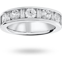 18ct White Gold 1.45cttw Dot Dash Diamond Channel Half Eternity Ring - Ring Size P