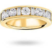 18ct Yellow Gold 1.45cttw Dot Dash Diamond Channel Half Eternity Ring - Ring Size J