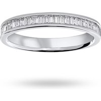Platinum 0.33cttw Baguette Cut Diamond Channel Half Eternity Ring - Ring Size T