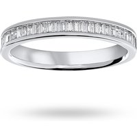 18ct White Gold 0.33cttw Baguette Cut Diamond Channel Half Eternity Ring - Ring Size V