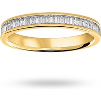18ct Yellow Gold 0.33cttw Baguette Cut Diamond Channel Half Eternity Ring - Ring Size N