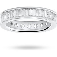 18ct White Gold 2.00cttw Baguette Cut Diamond Channel Half Eternity Ring - Ring Size O