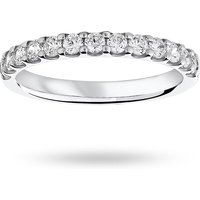 Platinum 0.50cttw Round Brilliant Cut Diamond Claw Set Half Eternity Ring - Ring Size N
