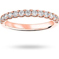 18ct Rose Gold 0.50cttw Round Brilliant Cut Diamond Claw Set Half Eternity Ring - Ring Size I