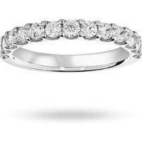 18ct White Gold 0.75cttw Round Brilliant Cut Diamond Claw Set Half Eternity Ring - Ring Size L