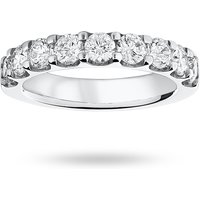 18ct White Gold 1.45cttw Round Brilliant Cut Diamond Claw Set Half Eternity Ring - Ring Size S