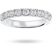 Platinum 0.75cttw Round Brilliant Cut Diamond 4 Claw Set Half Eternity Ring - Ring Size R