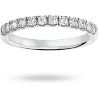 Platinum 0.33cttw Round Brilliant Cut Diamond 4 Claw Set Half Eternity Ring - Ring Size F