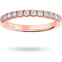 18ct Rose Gold 0.33cttw Round Brilliant Cut Diamond 4 Claw Set Half Eternity Ring - Ring Size M