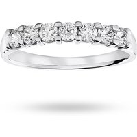 Platinum 0.50cttw Round Brilliant Cut Diamond 7 Stone Claw Set Half Eternity Ring - Ring Size N