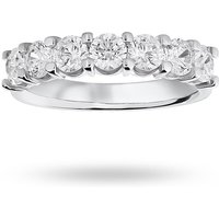Platinum 1.30cttw Round Brilliant Cut Diamond 7 Stone Claw Set Half Eternity Ring - Ring Size S