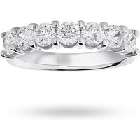 18ct White Gold 1.30cttw Round Brilliant Cut Diamond 7 Stone Claw Set Half Eternity Ring - Ring Size H