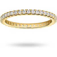 18ct Yellow Gold 0.50cttw Round Brilliant Cut Diamond Claw Set Full Eternity Ring - Ring Size S
